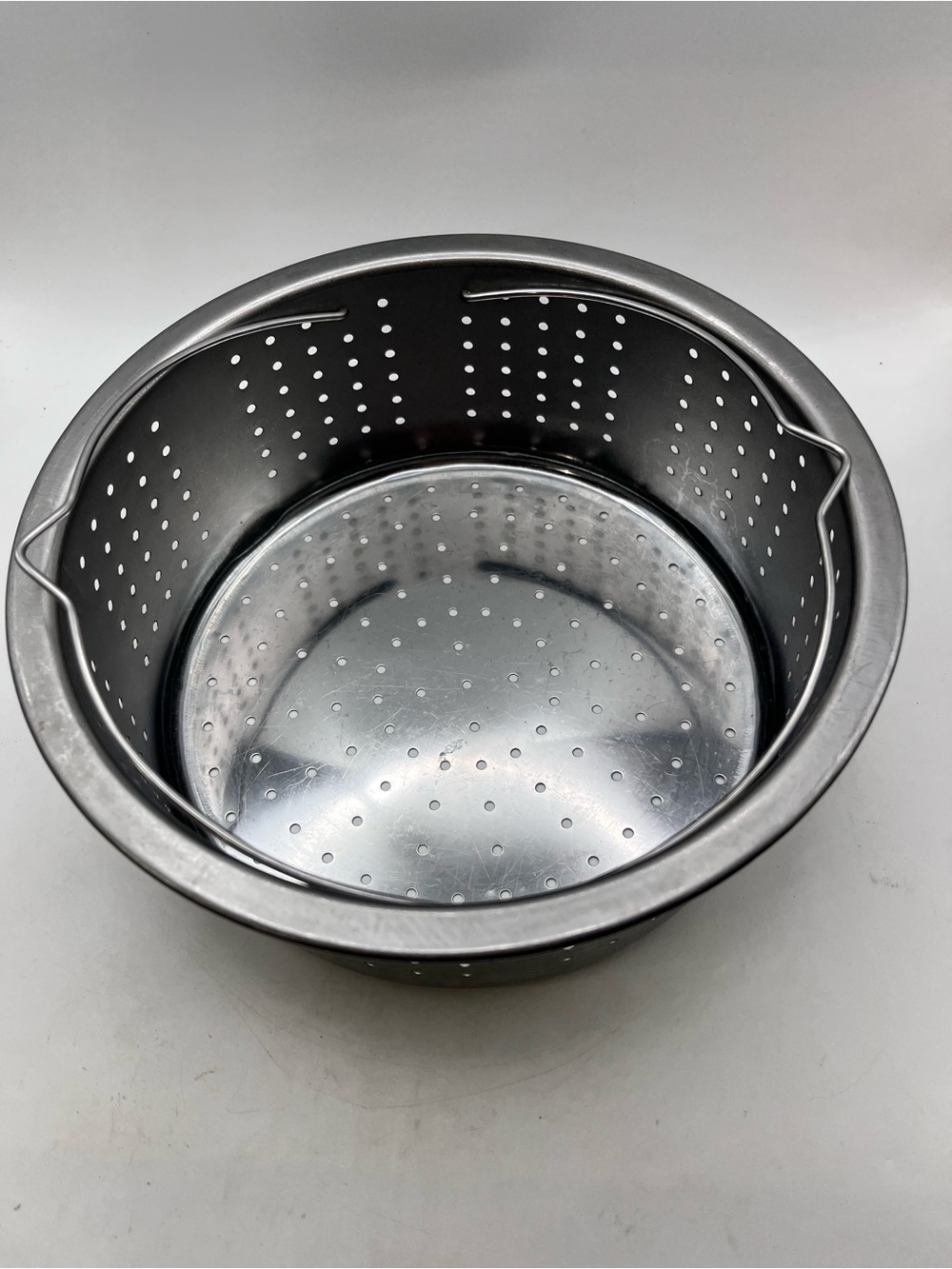 Perforated Stainless Steel Steamer Basket - Silver